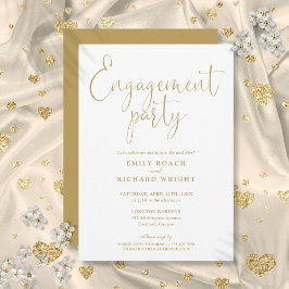 Elegante Gold-Script-Engagement-Partei Einladung