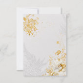 Elegante Gold Script Floral Wedding Card Einladung (Rückseite)