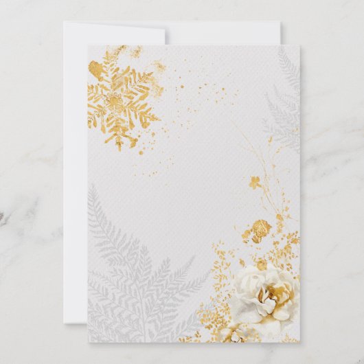 Elegante Gold Script Floral Wedding Save The Date (Rückseite)