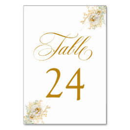 Elegante Gold Script Floral Wedding Tischnummer