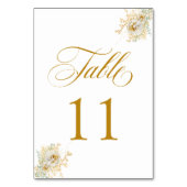 Elegante Gold Script Floral Wedding Tischnummer 11 (Rückseite)