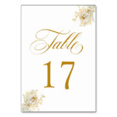 Elegante Gold Script Floral Wedding Tischnummer 17 (Rückseite)