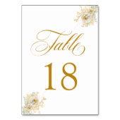 Elegante Gold Script Floral Wedding Tischnummer 18 (Rückseite)