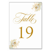 Elegante Gold Script Floral Wedding Tischnummer 19 (Rückseite)