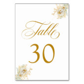 Elegante Gold Script Floral Wedding Tischnummer 30 (Rückseite)