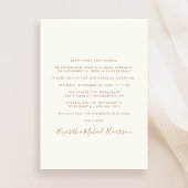 Elegante Gold Script Foto Cream Hochzeitsempfang Einladung