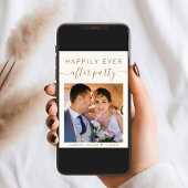 Elegante Gold Script Foto Cream Hochzeitsempfang Einladung