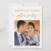 Elegante Gold Script Foto Cream Hochzeitsempfang Einladung (Vorderseite)