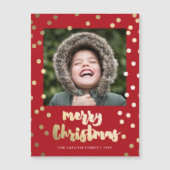 Elegante Gold Script Frohe Weihnachtskarte Magnetkarte (Vorderseite)