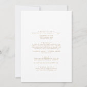 Elegante Gold Script Front & Back Monogram Wedding Einladung (Rückseite)