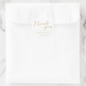 Elegante Gold Script Gastgeschenk Hochzeit Vielen  Runder Aufkleber (Tasche)