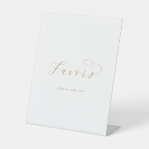 Elegante Gold Script-Gastgeschenke Hochzeiten unte Sockelschild