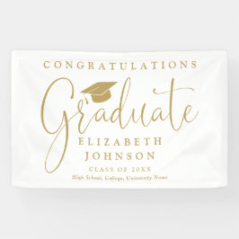 Elegante Gold Script Graduation Party Banner