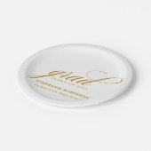 Elegante Gold Script Graduation Party Pappteller (Schrägansicht)