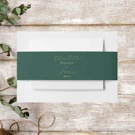 Elegante Gold Script Green Wedding Einladungsbanderole