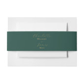 Elegante Gold Script Green Wedding Einladungsbanderole (Vorderseite Beispiel)