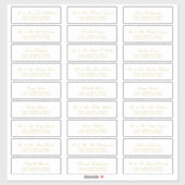 Elegante Gold Script Guest Address Labels (Blatt)