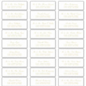 Elegante Gold Script Guest Address Labels (Vorderseite)