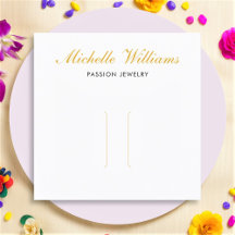 Elegante Gold Script Hair Clip Display Card