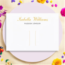 Elegante Gold Script Hair Clip Display Card