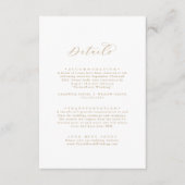 Elegante Gold Script-Hochzeitdetails Begleitkarte (Vorderseite)