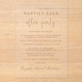 Elegante Gold Script Hochzeitsempfehlung Acryleinladungen (Vorderseite)