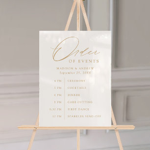 Elegante Gold Script-Hochzeitserie Acrylschild