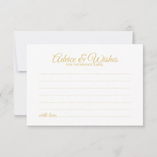 Elegante Gold Script Hochzeitsratgeber und Wunschk Hinweiskarte