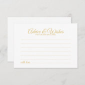 Elegante Gold Script Hochzeitsratgeber und Wunschk Hinweiskarte (Vorne/Hinten)