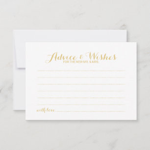 Elegante Gold Script Hochzeitsratgeber und Wunschk Hinweiskarte
