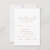 Elegante Gold Script Menü Auswahl RSVP Karte (Vorderseite)