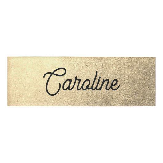 Elegante Gold Script Mitarbeiter Namenschild (Vorderseite)