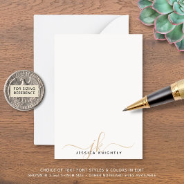 Elegante Gold Script Monogram Initials Minimalisti Mitteilungskarte