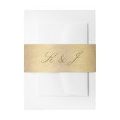 Elegante Gold Script Monogram Shiny Gold Wedding Einladungsbanderole (Vorderseite Beispiel)