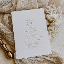 Elegante Gold Script Monogram Wedding