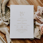 Elegante Gold Script Monogram Wedding Einladung