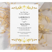 Elegante Gold Script Monogram Wedding Save the Dat Save The Date