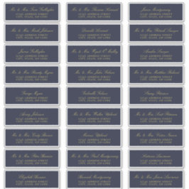 Elegante Gold Script Navy Guest Address Labels