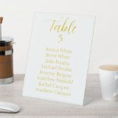 Elegante Gold Script Seating Chart Tabelle Sockelschild (In SItu)