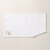 Elegante Gold Script Serif Monogram White Badhandtuch Set (Handtuch)