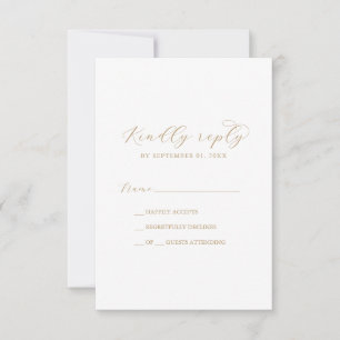 Elegante Gold Script Simple RSVP Card