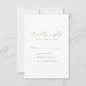 Elegante Gold Script Simple RSVP Card Karte (Vorderseite)