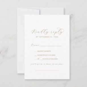 Elegante Gold Script Song Request RSVP Card Karte