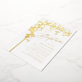 Elegante Gold Script Taufe Folieneinladung (Gedreht)