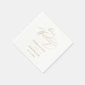 Elegante Gold Script Typografie Wedding Napkins Serviette (Ecke)