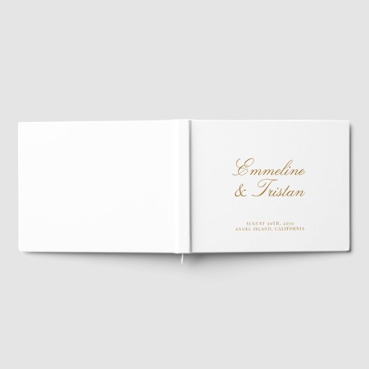 Elegante Gold Script Typografy Wedding Gästebuch (Voll)