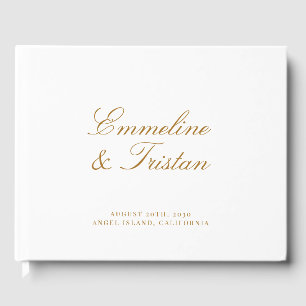 Elegante Gold Script Typografy Wedding Gästebuch