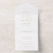 Elegante Gold Script Wedding All In One Einladung (Innen Boden)