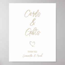 Elegante Gold Script Wedding Card und Geschenk Poster
