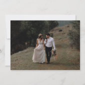 Elegante Gold Script Wedding Dankeskarte (Rückseite)